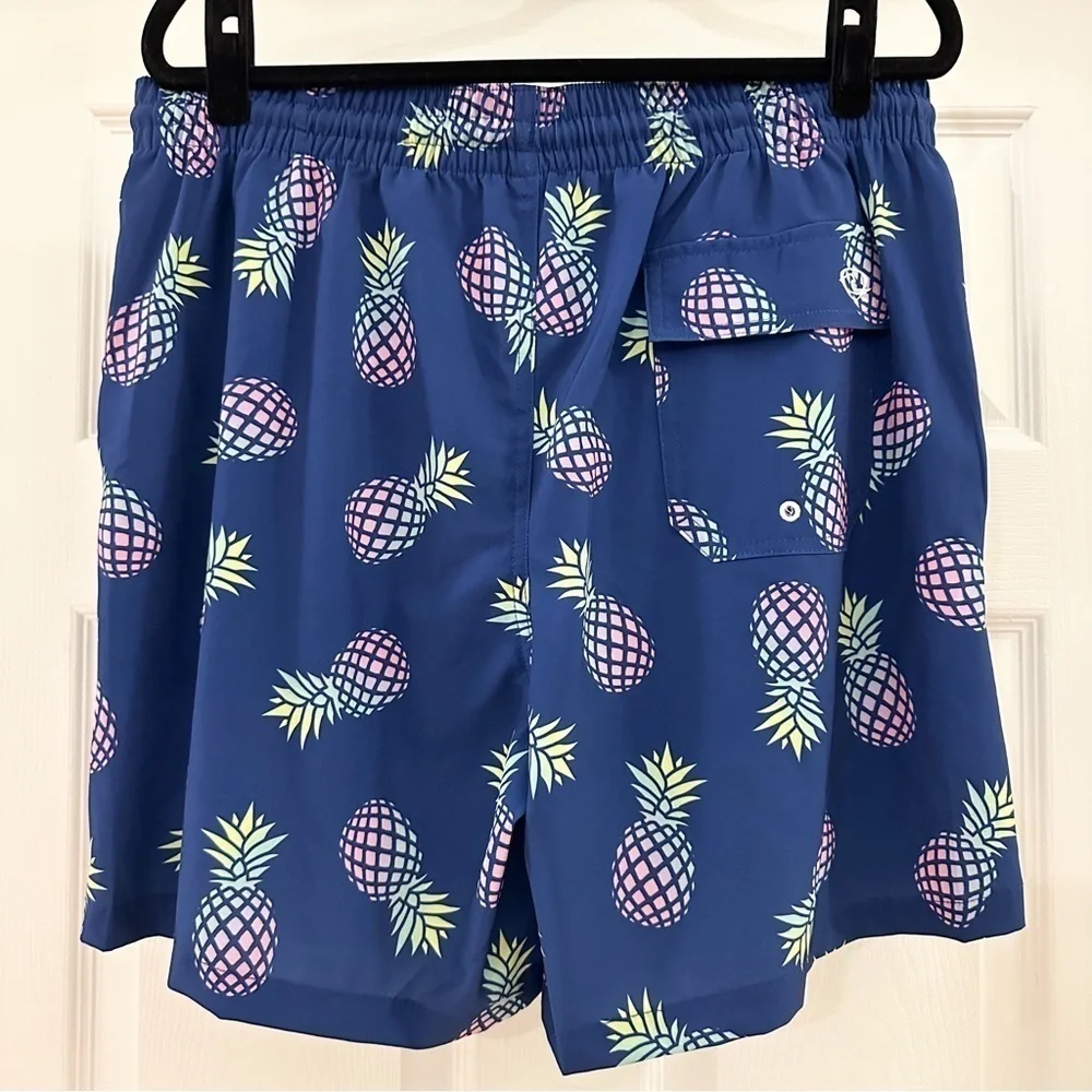 Wave Zone Pineapple Print Swim Trunks Swimsuit Blue sz Large